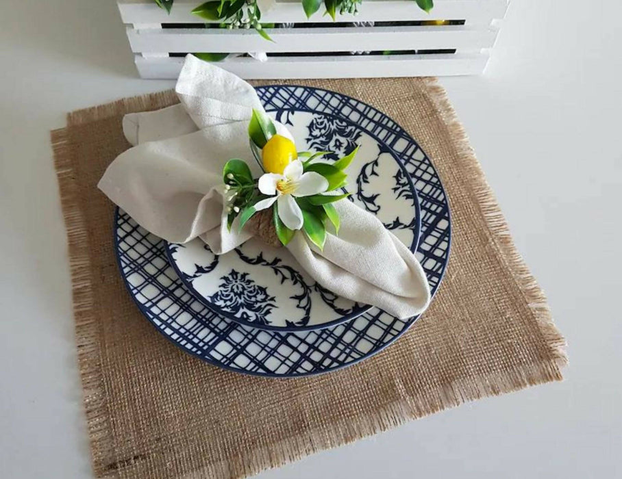 Faux Lemon Napkin Holder|Floral Lemon Napkin Ring|Farmhouse Table Decor|Summer Wedding Table decor|Table Centerpiece|Rustic Kitchen Decor