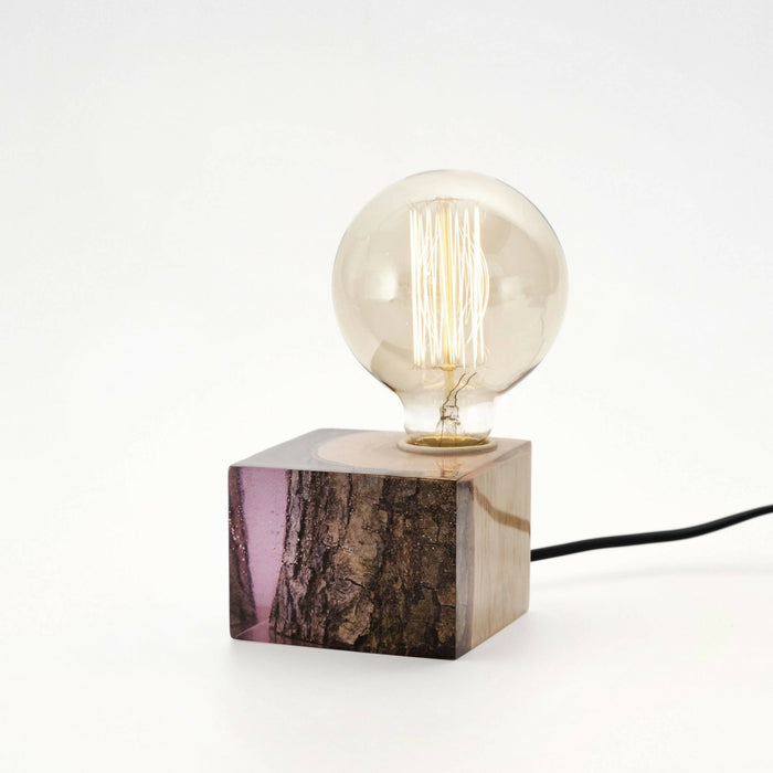 Purple Epoxy Table Lamp, Epoxy Resin Light, Edison Bedside Lamp, Modern Table Lamp, Epoxy Lighting, Resin Nightlight