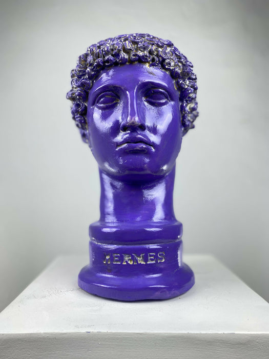 Hermes 'Purple Pearl' Pop Art Sculpture, Modern Home Decor - wboxgo.com