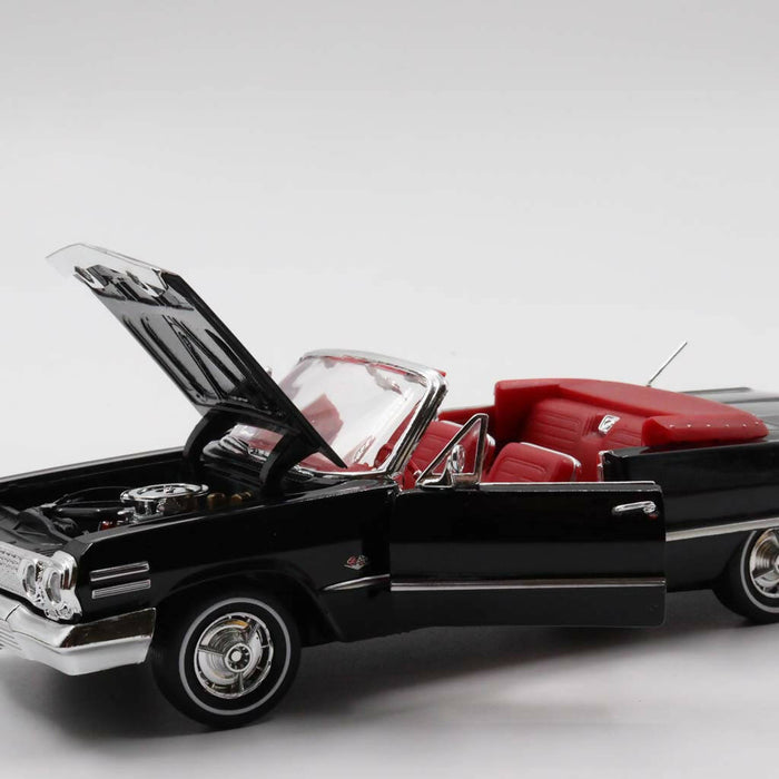 1963 Chevrolet Impala|Scale 1/24 Black Diecast Car|Vintage Convertible Model Car for Collectors|Classic Metal Collection Car|Gift for Dad