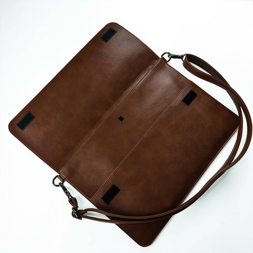 Custom Corporate Unisex 13 inch Leather Laptop Case with Adjustable and Removable Strap, Laptop Sleeve, A4 Document Holder, Laptop Bag - wboxgo.com