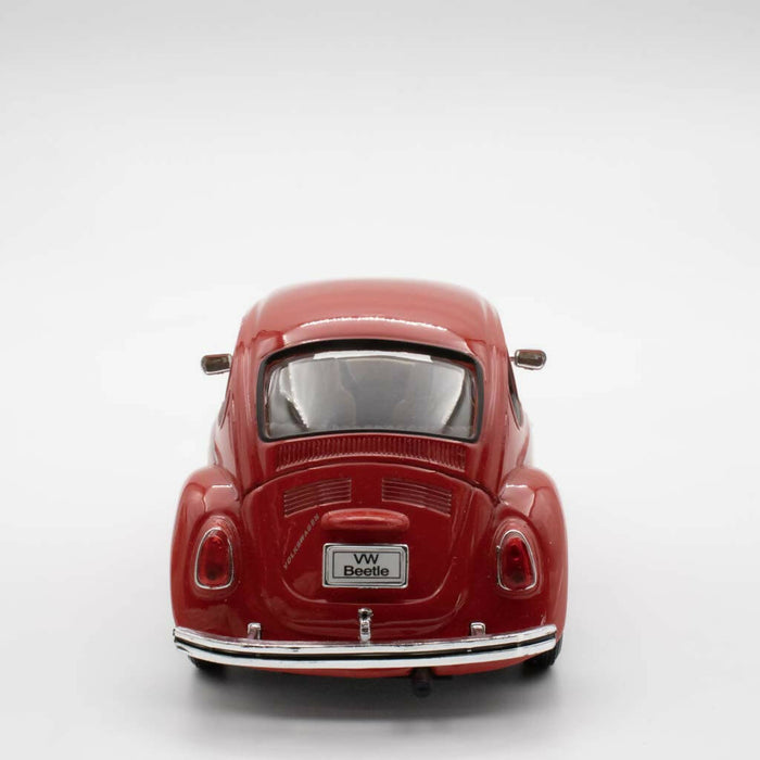 Volkswagen Beetle|Welly Scale 1/24 Model Car|Diecast Red Car for Collectors|Classic Old Metal Collection Car|Vintage Gift for Grandfather