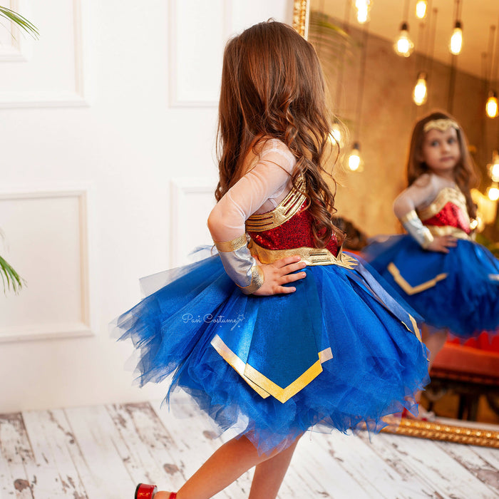 Wonder Girl Costume, Super Woman Costume for Girls