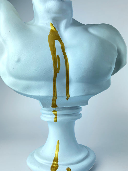 Hermes 'Gold Rain' Pop Art Sculpture, Modern Home Decor, Large Sculpture - wboxgo.com