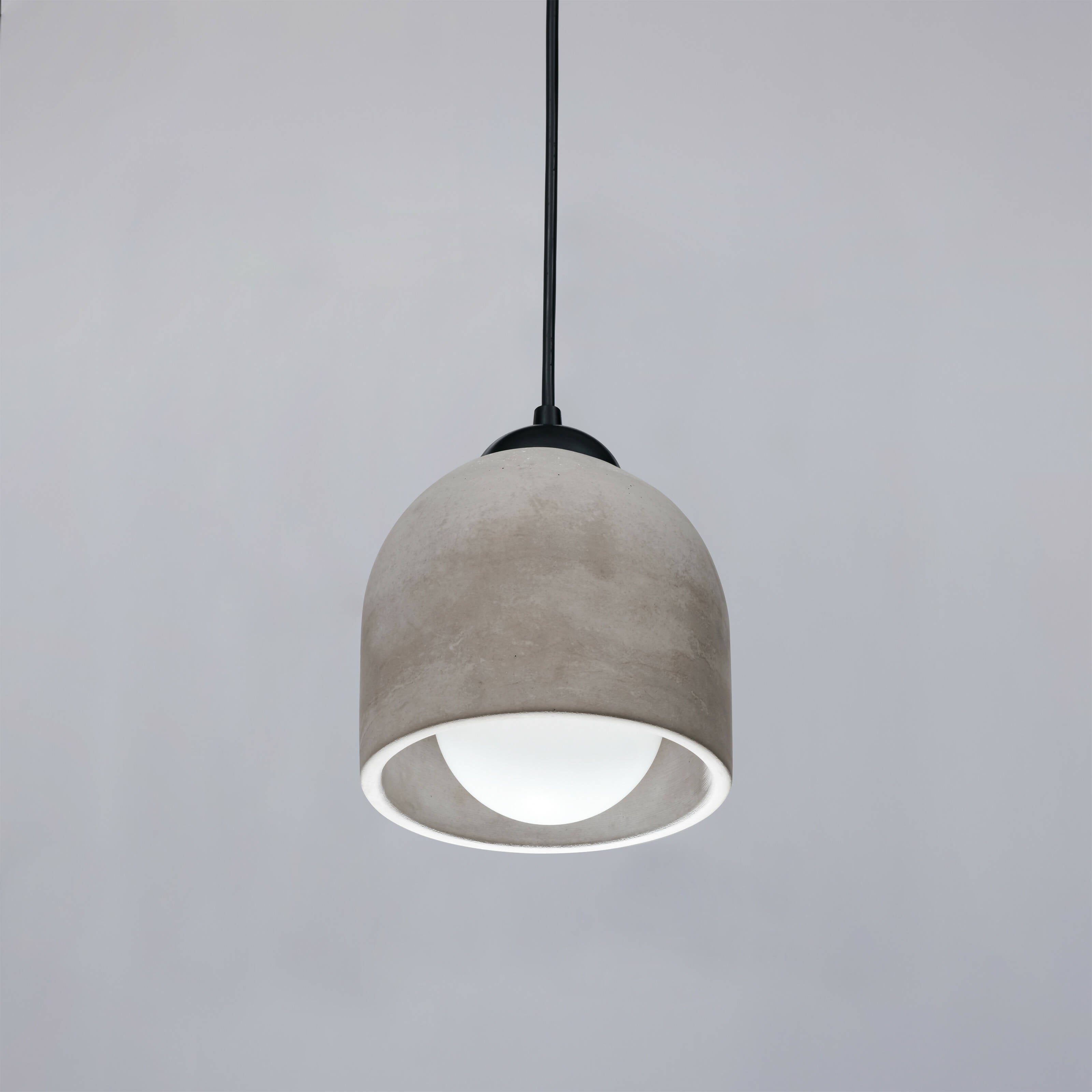 Brown Concrete Pendant Lamp, Stone Chandelier, Designer Hanging Lights, Scandinavian Design, Concrete Accessories