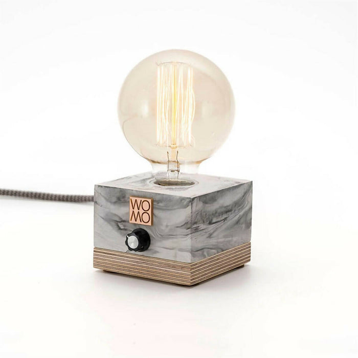 White Marble Dimmable Table Lamp, Concrete Design Table Lamp, Industrial Decor, Edison Bedside Lamp, Concrete Home Decor