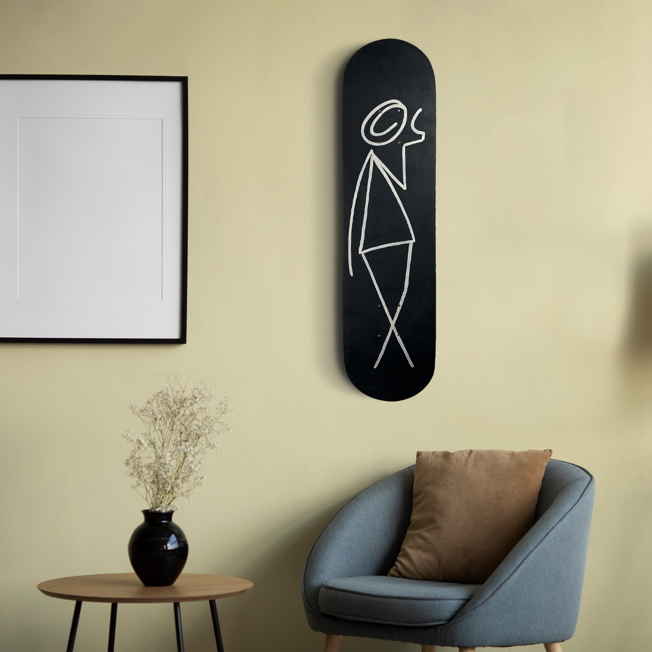 Skateboard Wall Art Set, "Dark" Hand-Painted Wall Decor Set of 3 - wboxgo.com