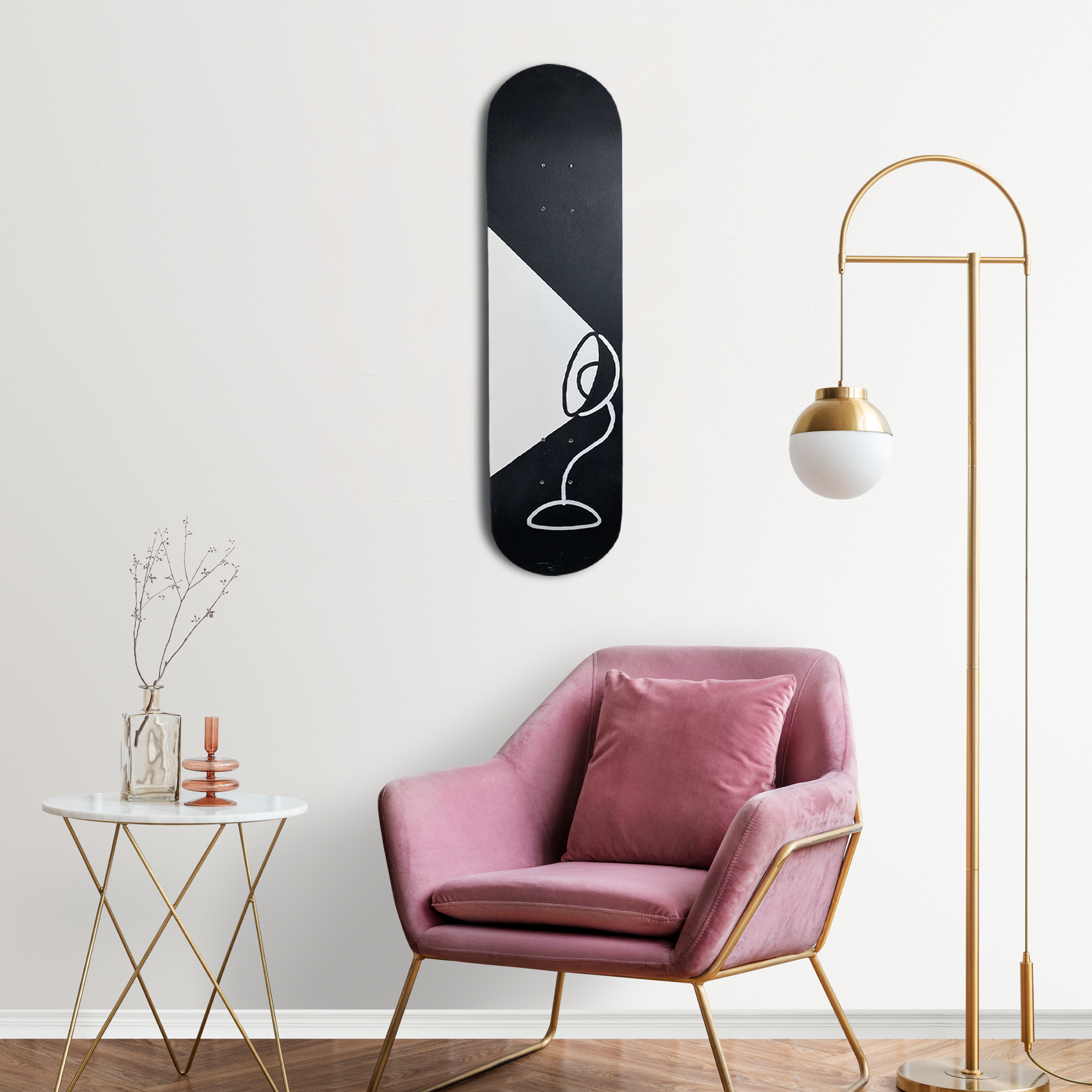 Skateboard Wall Art Set, "Shadowmaker" Hand-Painted Wall Decor - wboxgo.com