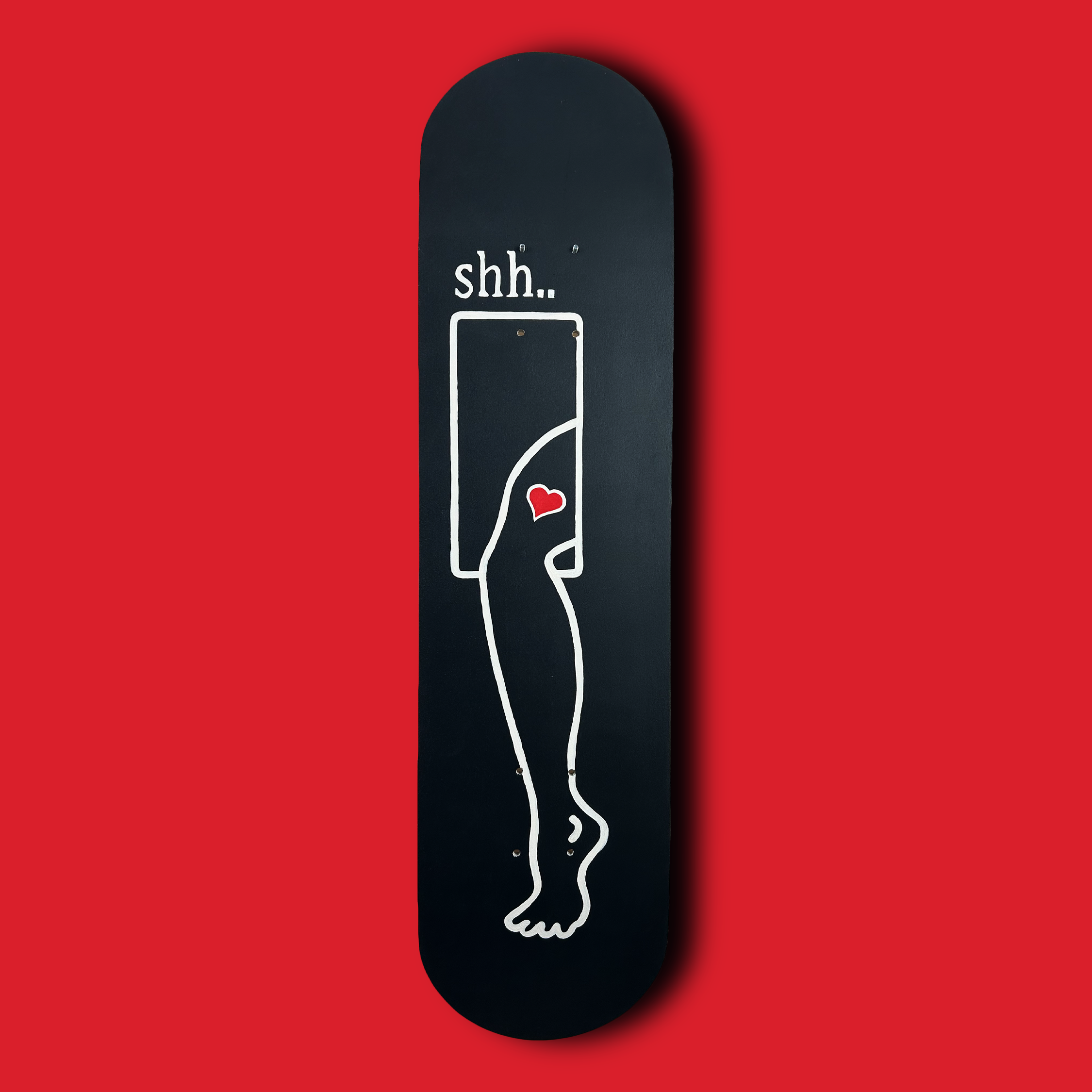 Skateboard Wall Art Set, "Shy" Hand-Painted Wall Decor - wboxgo.com