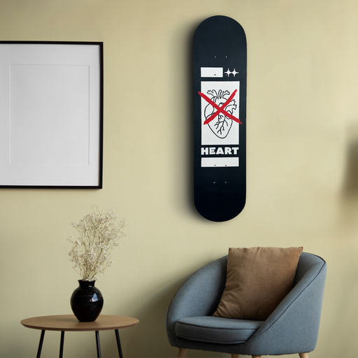 Skateboard Wall Art Set, "No Hearts" Hand-Painted Wall Decor - wboxgo.com