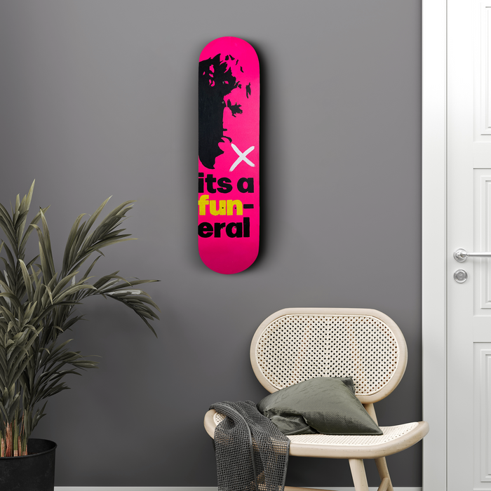 Skateboard Wall Art Set, "Fun-eral" Hand-Painted Wall Decor - wboxgo.com