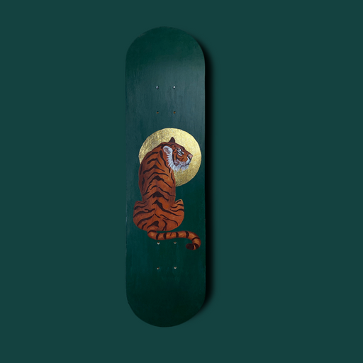 Skateboard Wall Art Set, "Holy Tiger" Hand-Painted Wall Decor - wboxgo.com