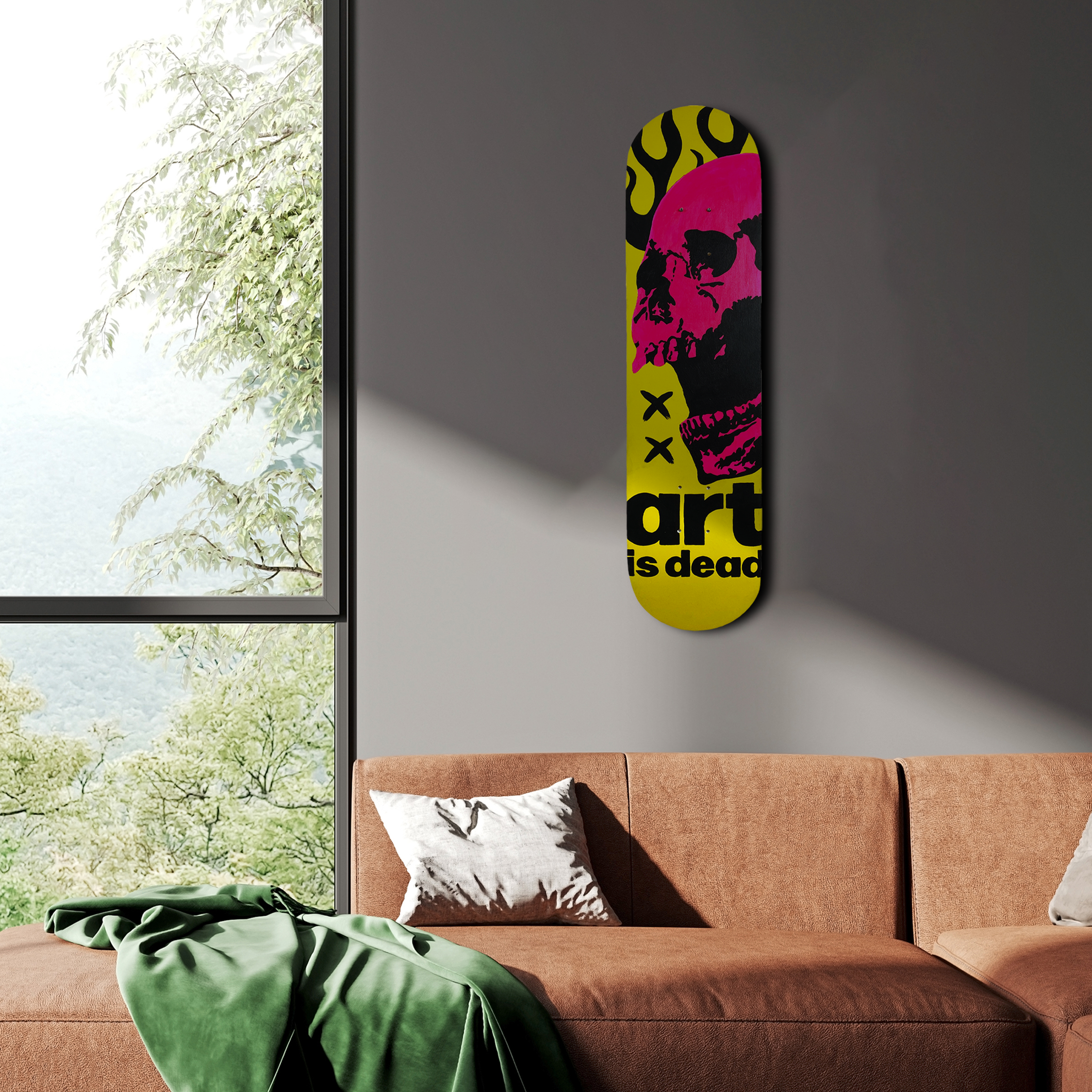 Skateboard Wall Art Set, "Mortal Art" Hand-Painted Wall Decor - wboxgo.com