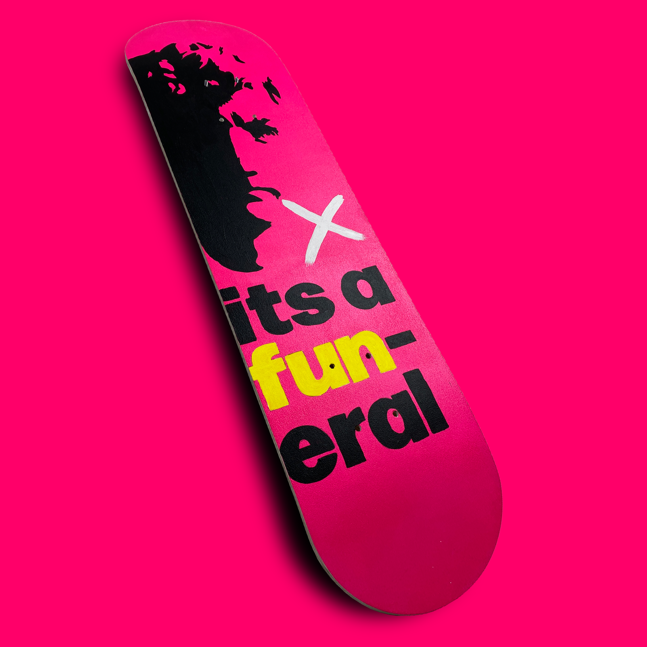 Skateboard Wall Art Set, "Fun-eral" Hand-Painted Wall Decor - wboxgo.com