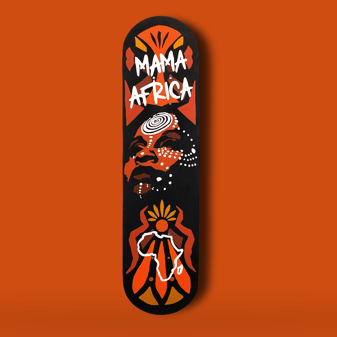 Skateboard Wall Art, "Mama Africa" Hand-Painted Wall Decors - wboxgo.com