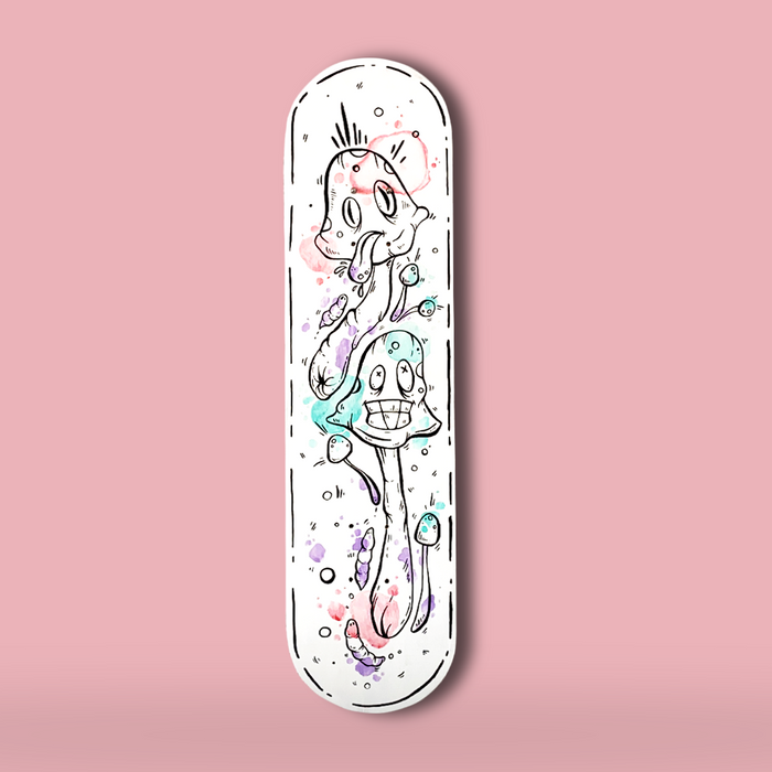 Skateboard Wall Art, "Mushroom Party" Hand-Painted Wall Decors - wboxgo.com