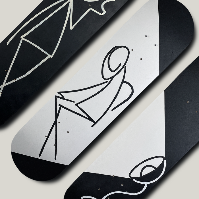 Skateboard Wall Art Set, "Dark Side" Hand-Painted Wall Decor Set of 3 - wboxgo.com