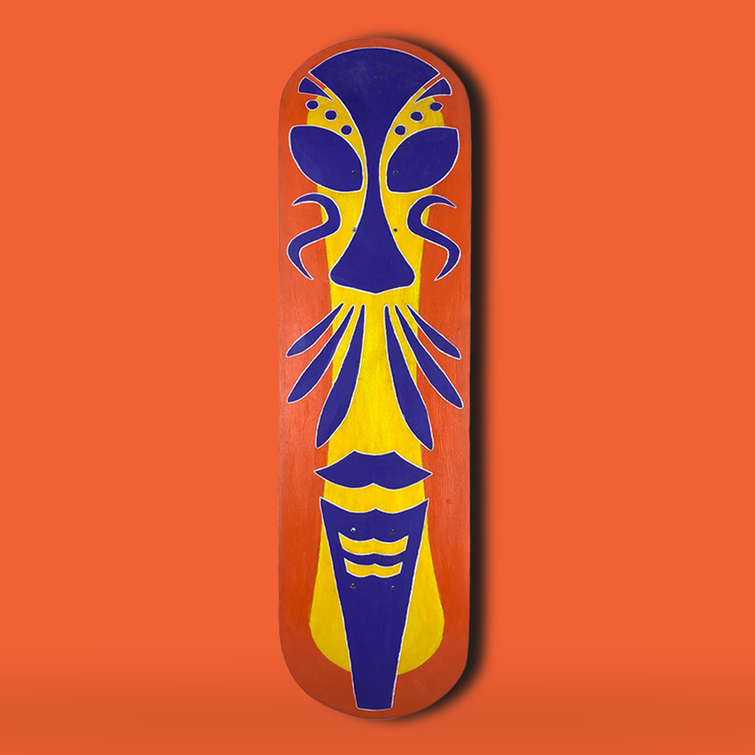 Skateboard Wall Art, "African Mask" Hand-Painted Wall Decors - wboxgo.com