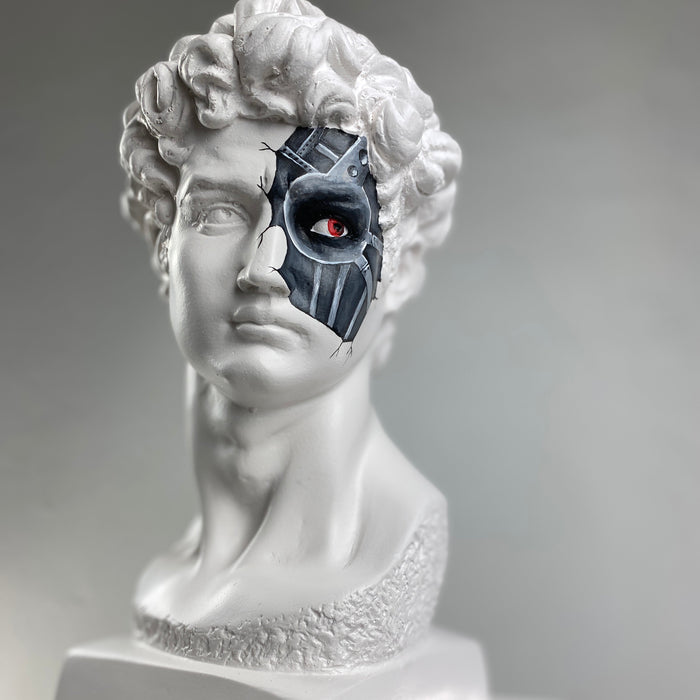 David 'Cyborg' Pop Art Sculpture, Modern Home Decor - wboxgo.com