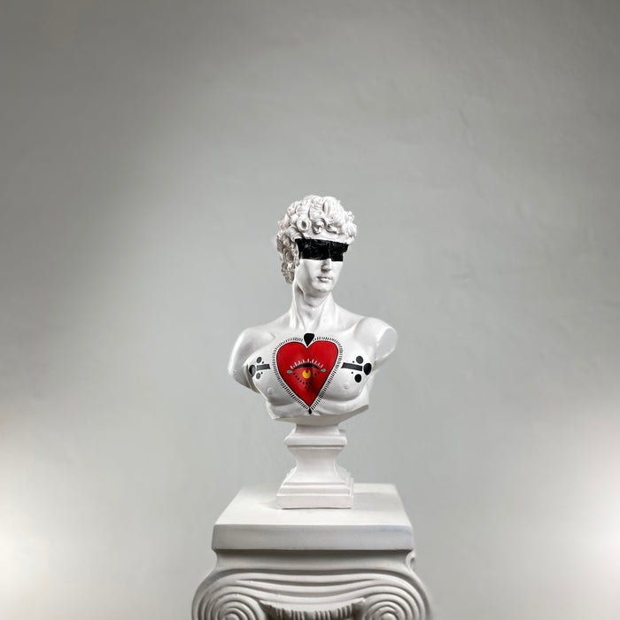 David 'Eye of Heart' Pop Art Sculpture, Modern Home Decor, Large Sculpture - wboxgo.com