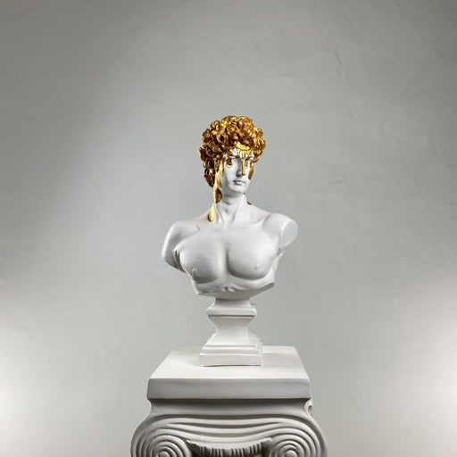 David 'Melting Gold' Pop Art Sculpture, Modern Home Decor, Large Sculpture - wboxgo.com