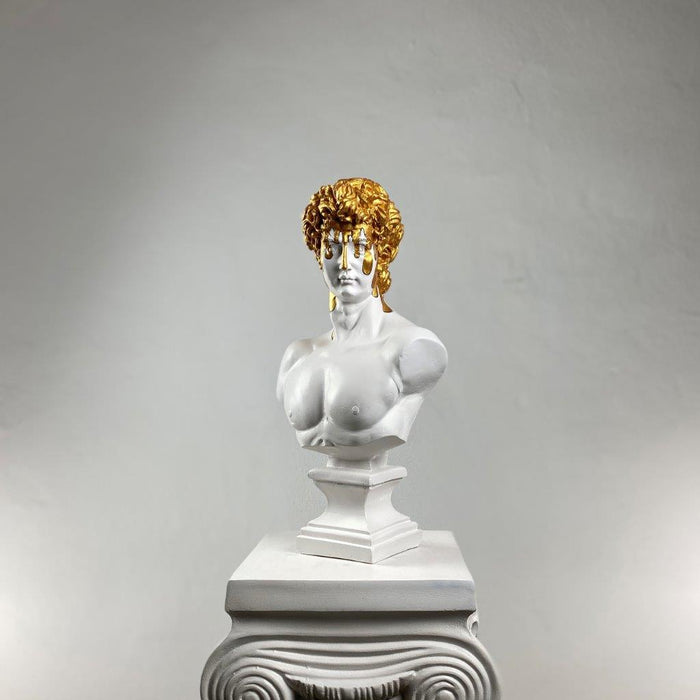 David 'Melting Gold' Pop Art Sculpture, Modern Home Decor, Large Sculpture - wboxgo.com