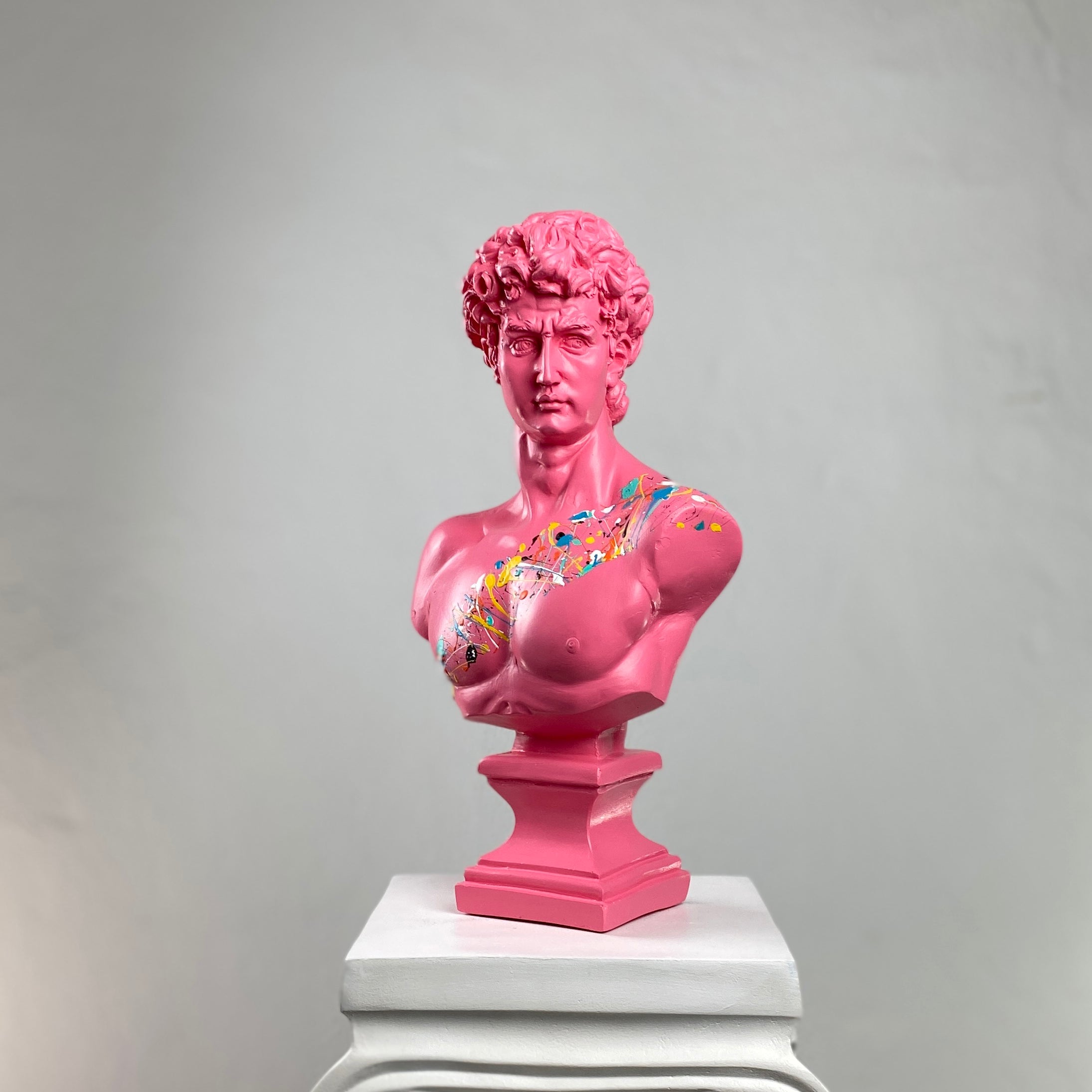 David 'Pink Candy' Pop Art Sculpture, Modern Home Decor, Large Sculpture - wboxgo.com