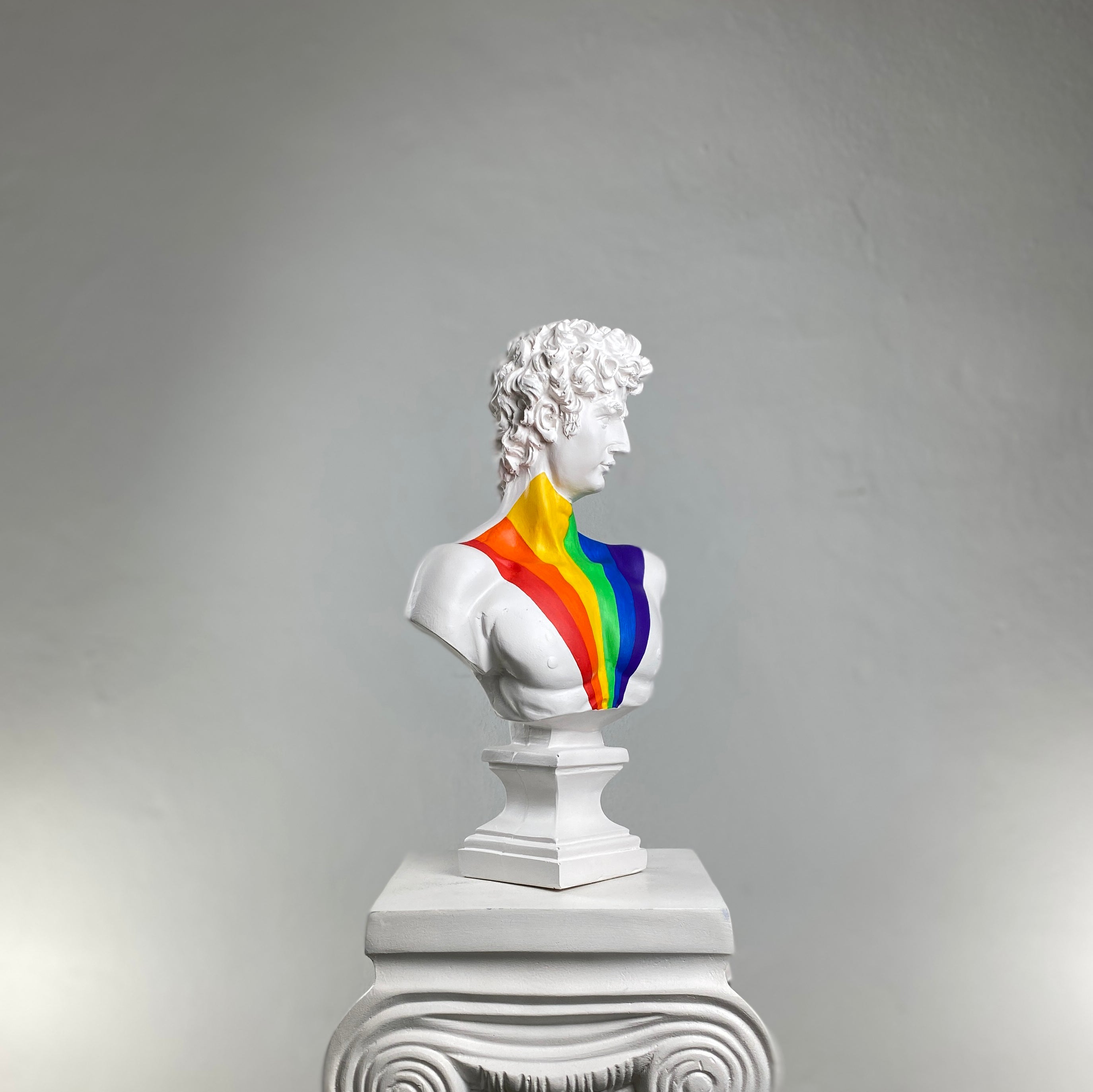 David 'Pride Edition' Pop Art Sculpture, Modern Home Decor, Large Sculpture - wboxgo.com