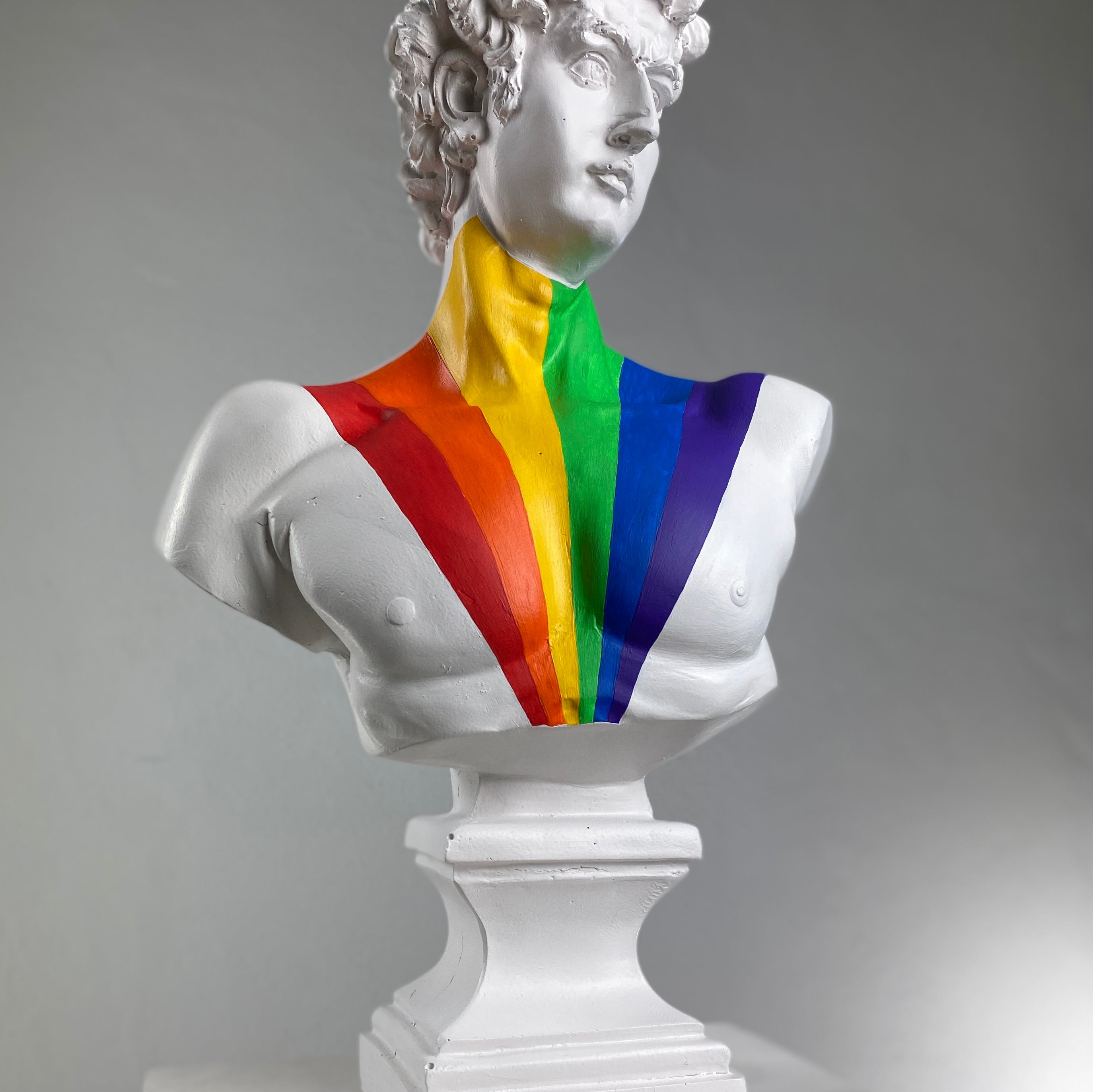 David 'Pride Edition' Pop Art Sculpture, Modern Home Decor, Large Sculpture - wboxgo.com