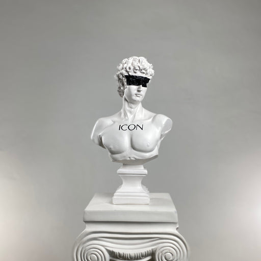 David 'White Icon' Pop Art Sculpture, Modern Home Decor, Large Sculpture - wboxgo.com