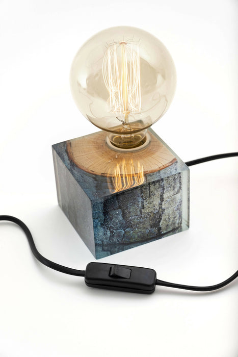 Blue Epoxy Table Lamp, Epoxy Resin Light, Edison Bedside Lamp, Modern Table Lamp, Epoxy Lighting, Resin Nightlight