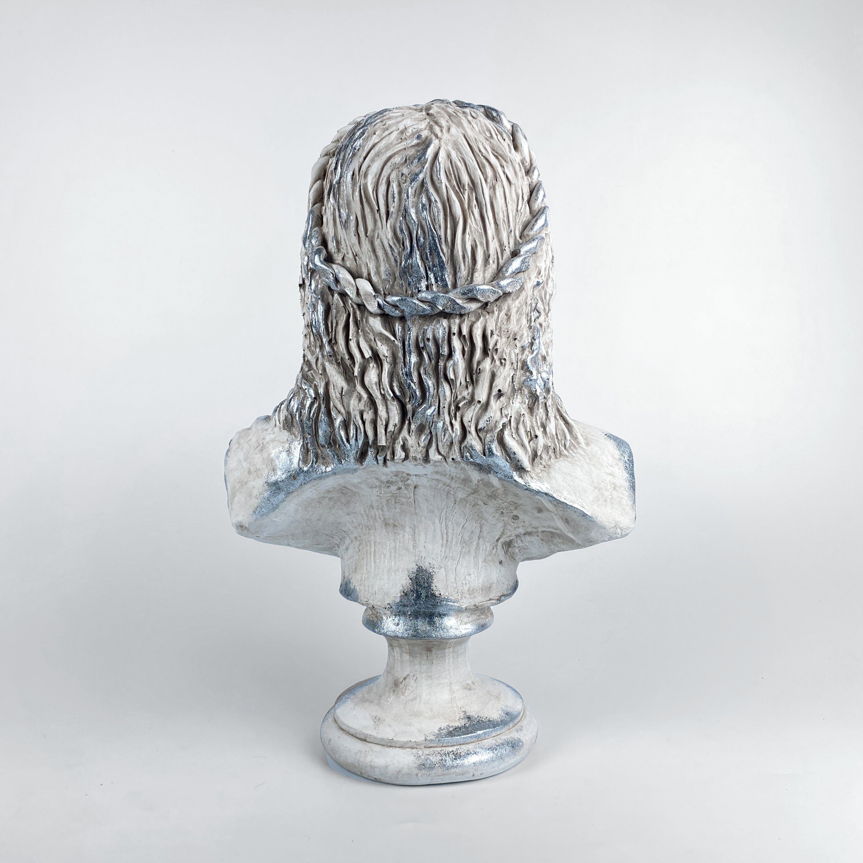 Zeus 'Silver Moss' Pop Art Sculpture, Modern Home Decor - wboxgo.com