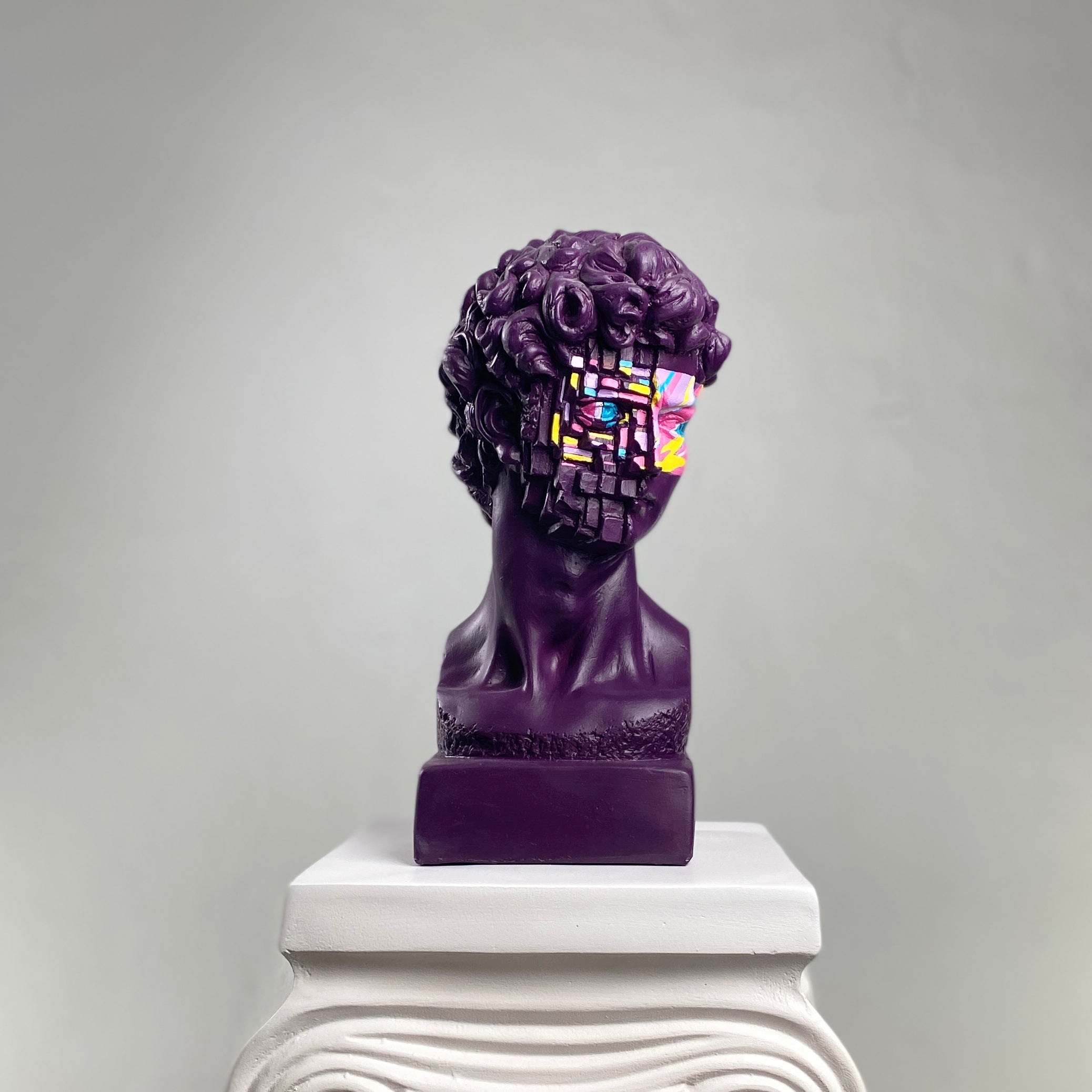 David 'Purple Pop' Pop Art Sculpture, Modern Home Decor - wboxgo.com