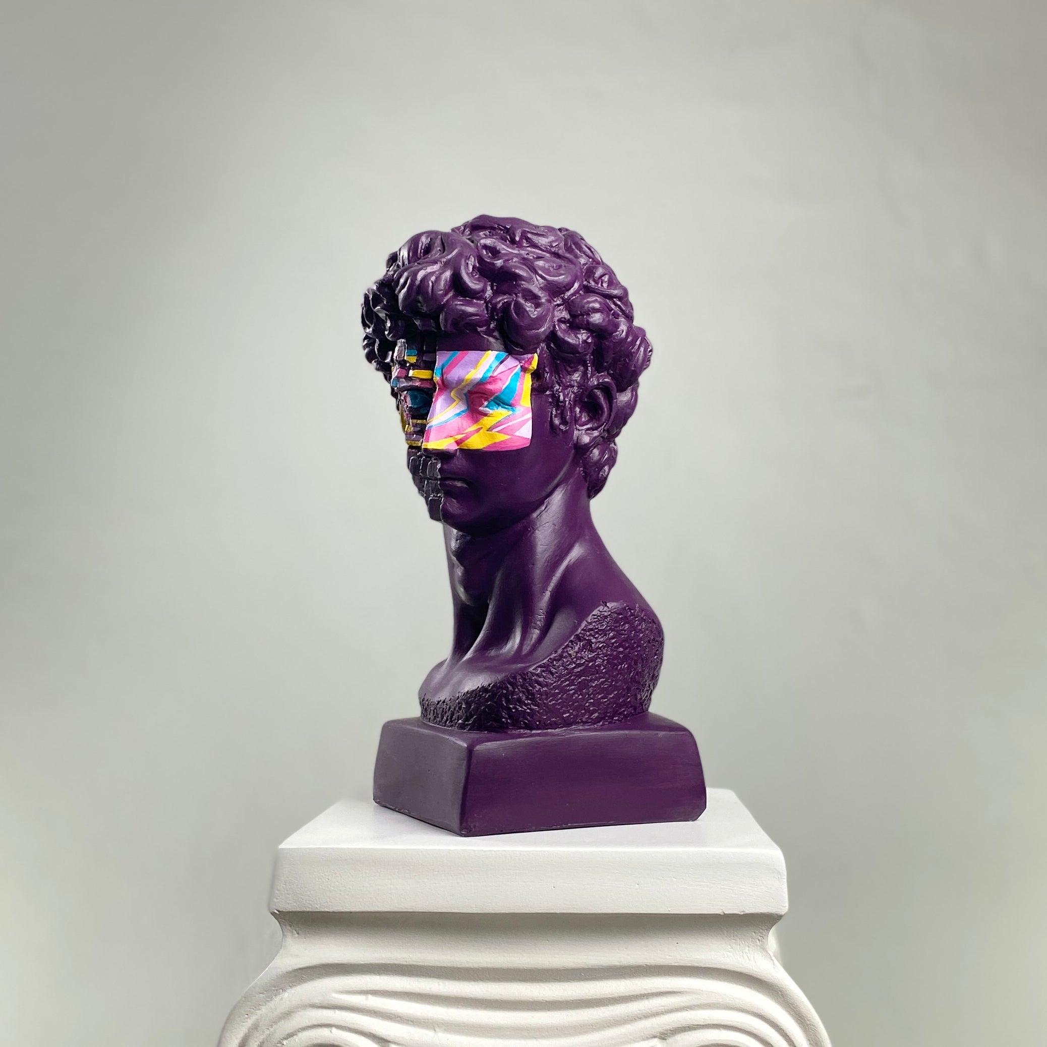 David 'Purple Pop' Pop Art Sculpture, Modern Home Decor - wboxgo.com