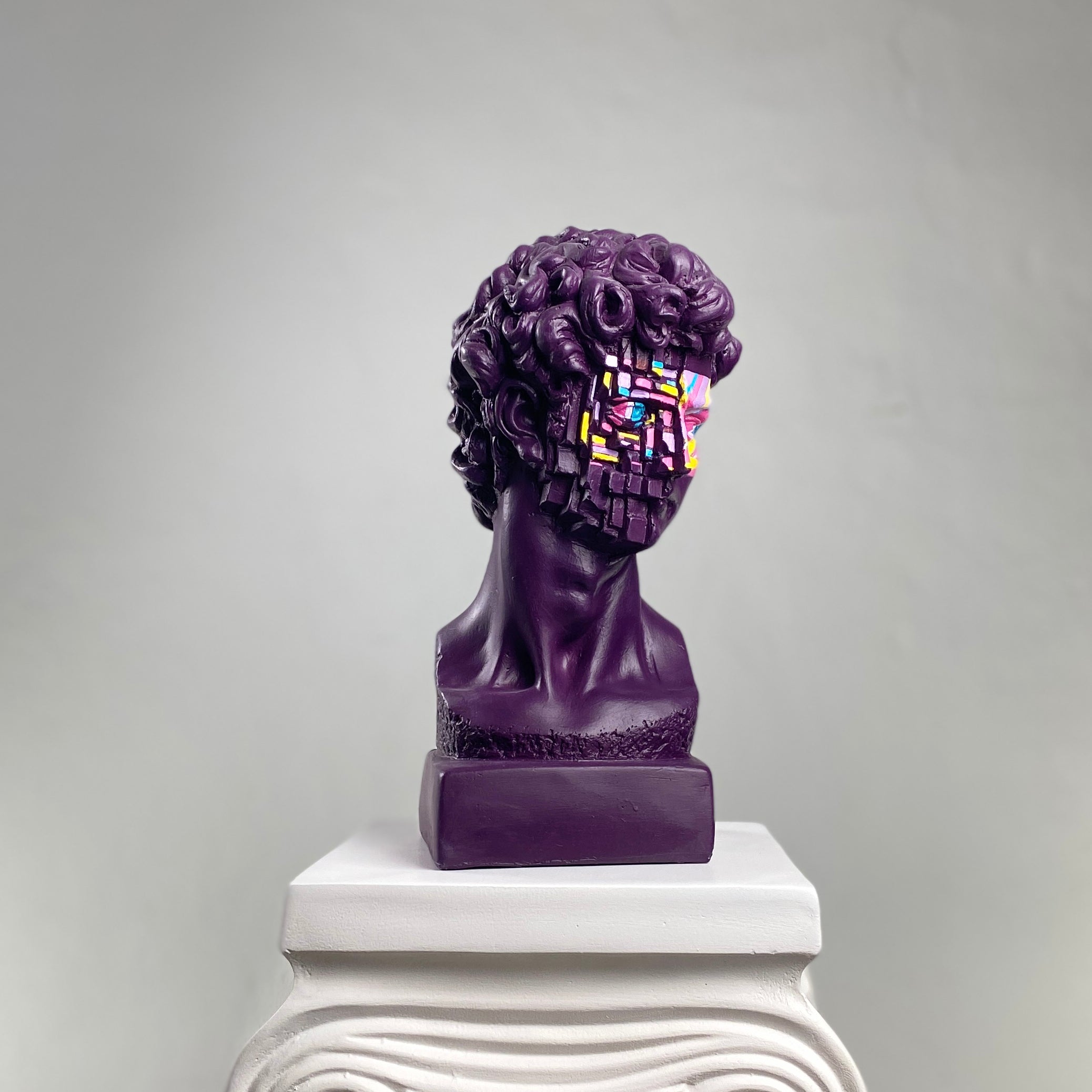 David 'Purple Pop' Pop Art Sculpture, Modern Home Decor - wboxgo.com