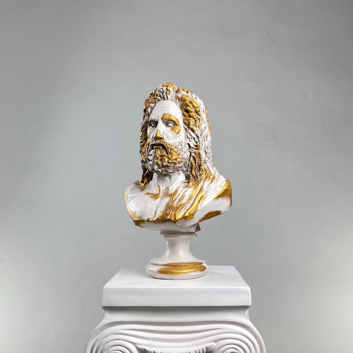 Zeus 'Antique Gold' Pop Art Sculpture, Modern Home Decor - wboxgo.com