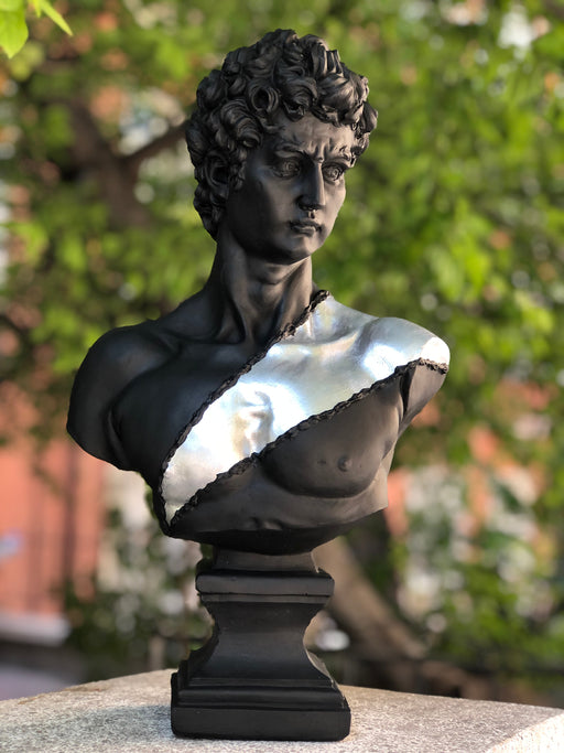 David 'Silver Sash' Pop Art Sculpture, Modern Home Decor, Large Sculpture - wboxgo.com