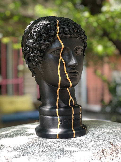 Hermes 'Gold Streak' Pop Art Sculpture, Modern Home Decor - wboxgo.com