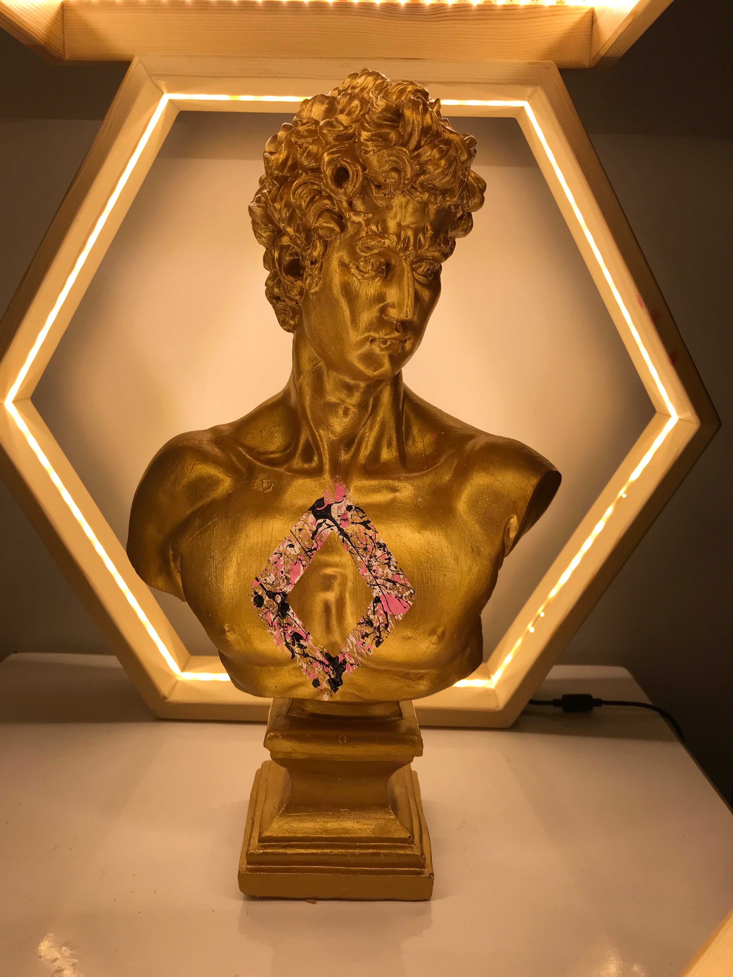 David 'Diamond' Pop Art Sculpture, Modern Home Decor, Large Sculpture - wboxgo.com