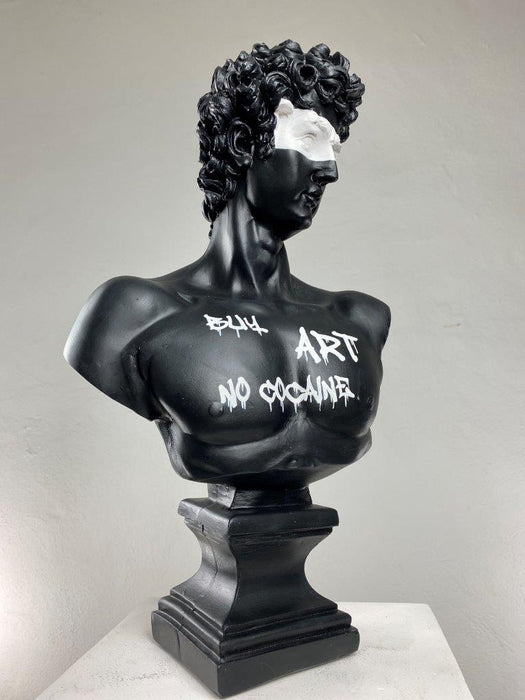 David 'Buy Art No Cocaine' Pop Art Sculpture, Modern Home Decor, Large Sculpture - wboxgo.com