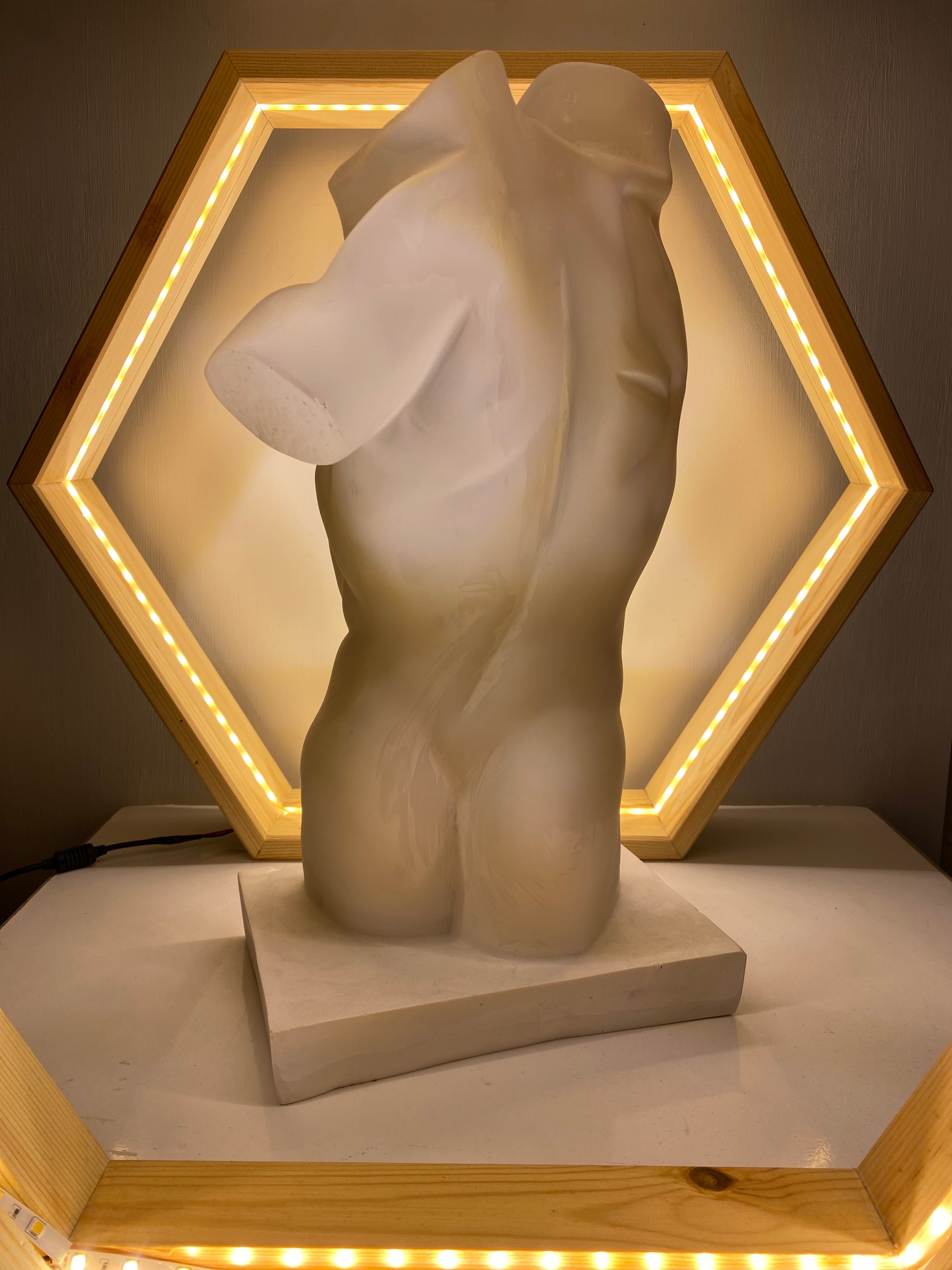 Torso 'White' Pop Art Sculpture, Modern Home Decor - wboxgo.com