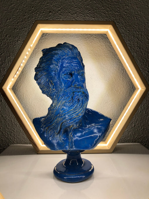 Poseidon 'Blue Wave' Pop Art Sculpture, Modern Home Decor - wboxgo.com