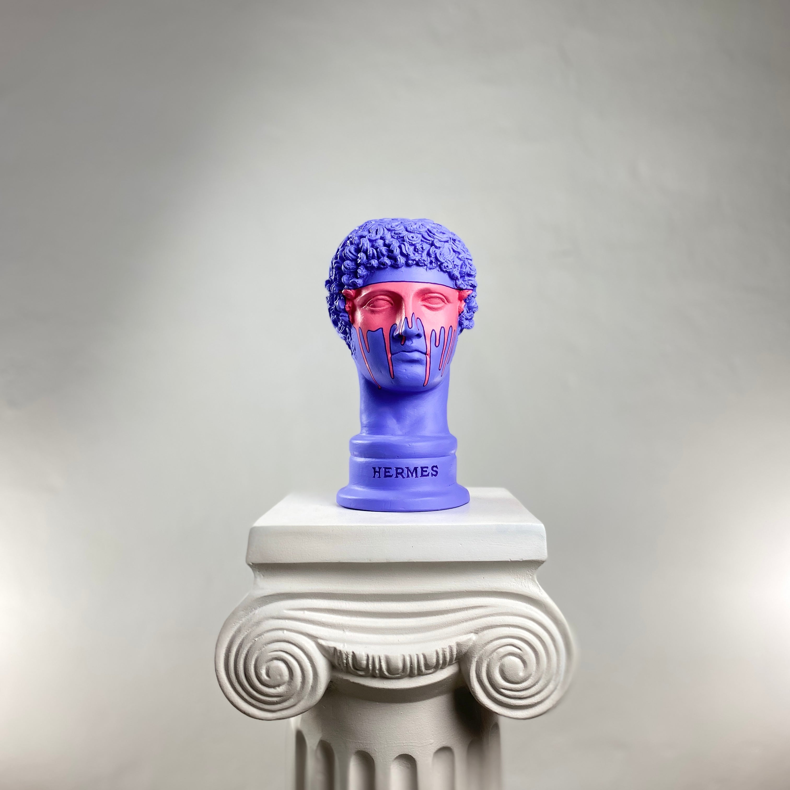 Hermes 'Purple-Man' Pop Art Sculpture, Modern Home Decor - wboxgo.com