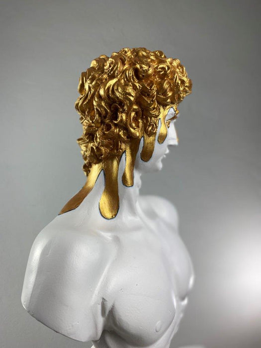 David 'Melting Gold' Pop Art Sculpture, Modern Home Decor, Large Sculpture - wboxgo.com