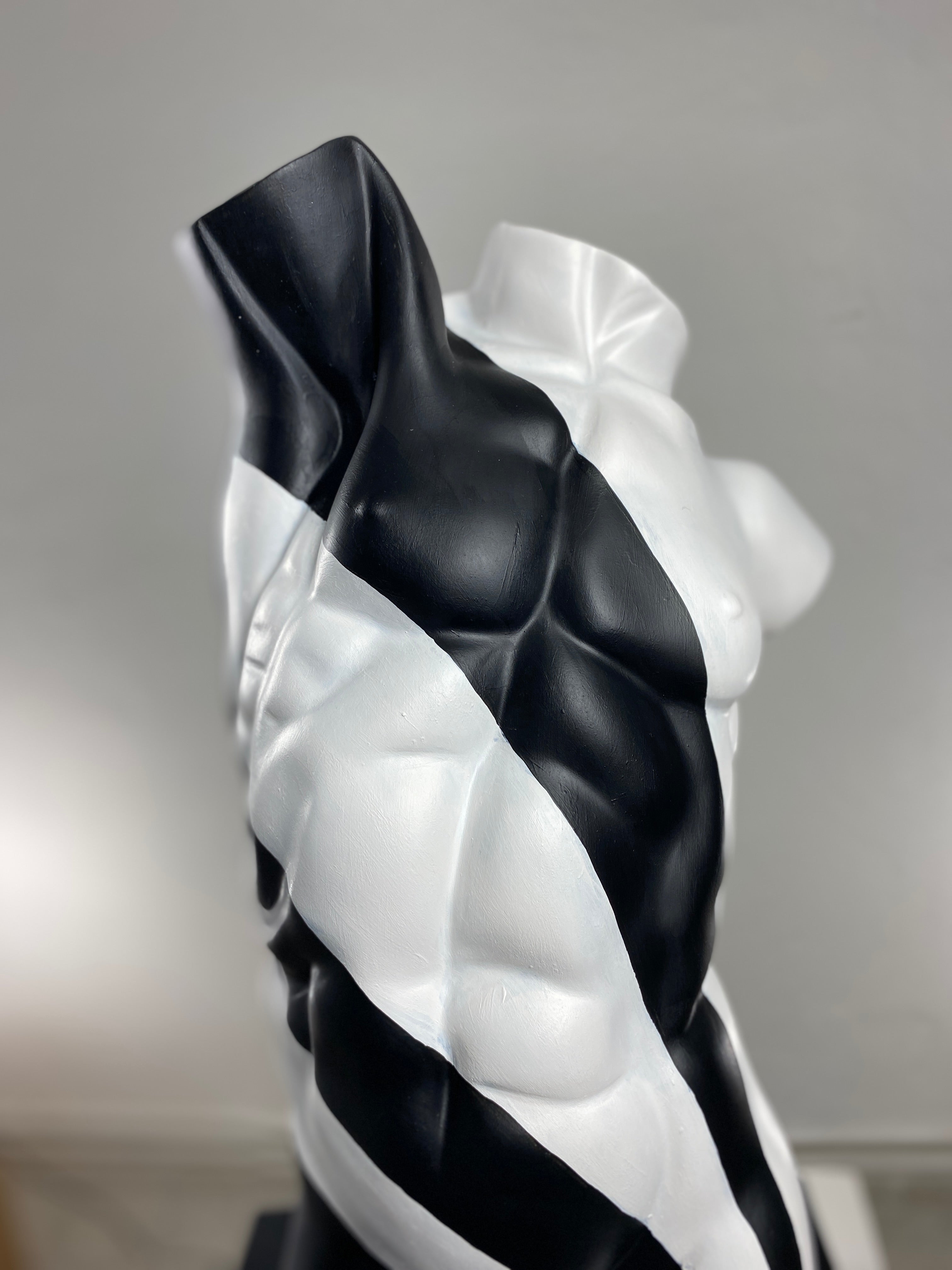 Torso 'White Rise' Pop Art Sculpture, Modern Home Decor - wboxgo.com