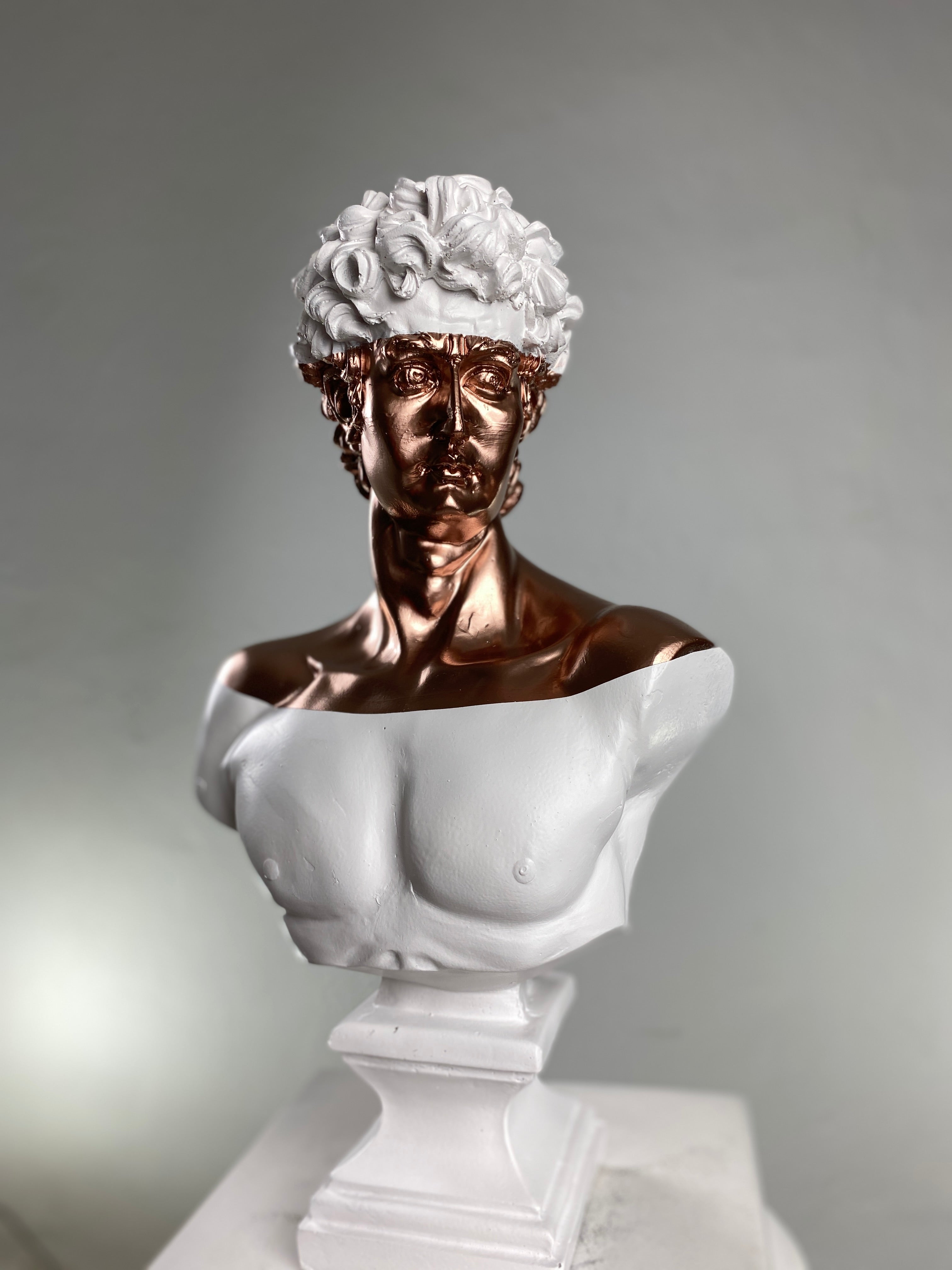 David 'Royal Copper' Pop Art Sculpture, Modern Home Decor, Large Sculpture - wboxgo.com