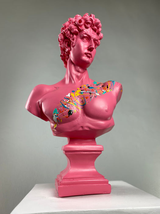 David 'Pink Candy' Pop Art Sculpture, Modern Home Decor, Large Sculpture - wboxgo.com