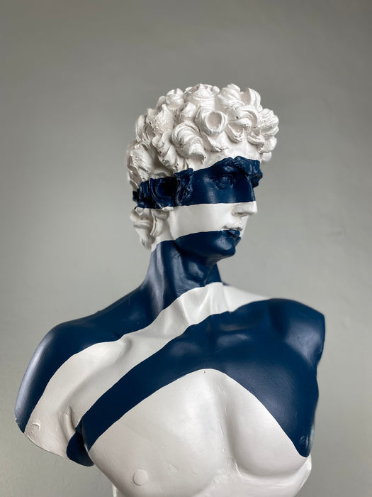 David 'Blue Wave' Pop Art Sculpture, Modern Home Decor, Large Sculpture - wboxgo.com