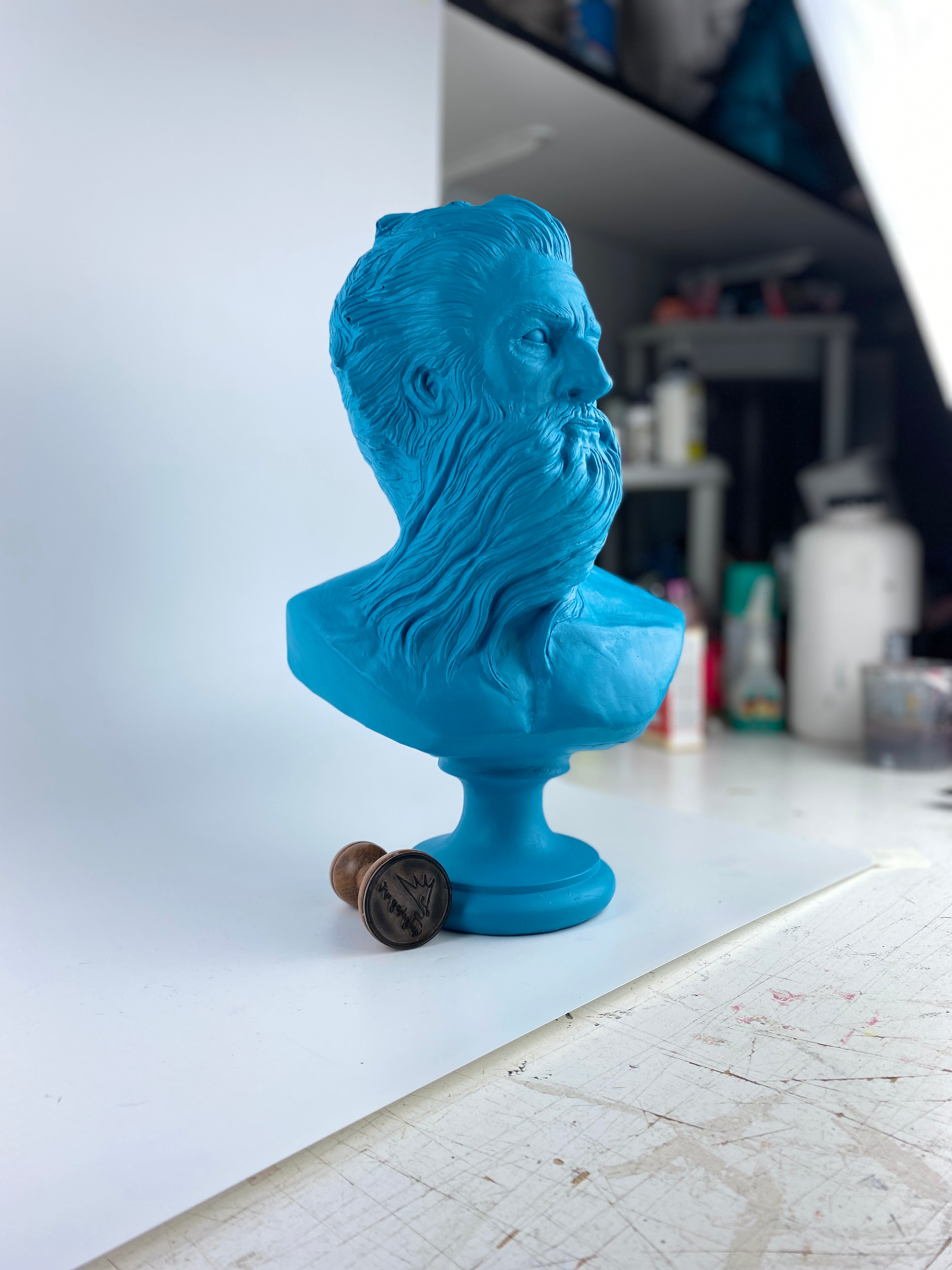 Poseidon 'Blues' Pop Art Sculpture, Modern Home Decor - wboxgo.com