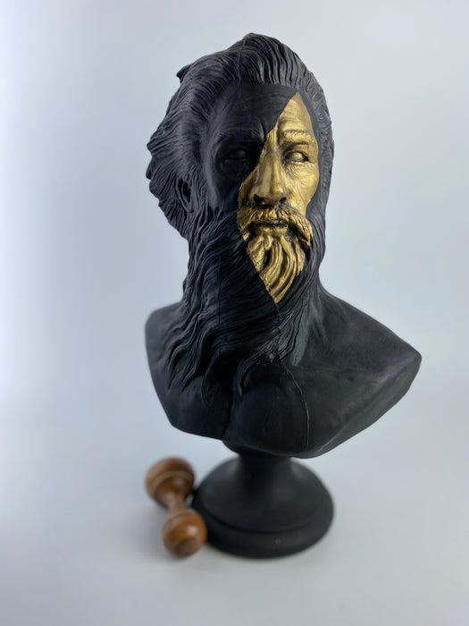 Poseidon 'Gold Scar' Pop Art Sculpture, Modern Home Decor - wboxgo.com